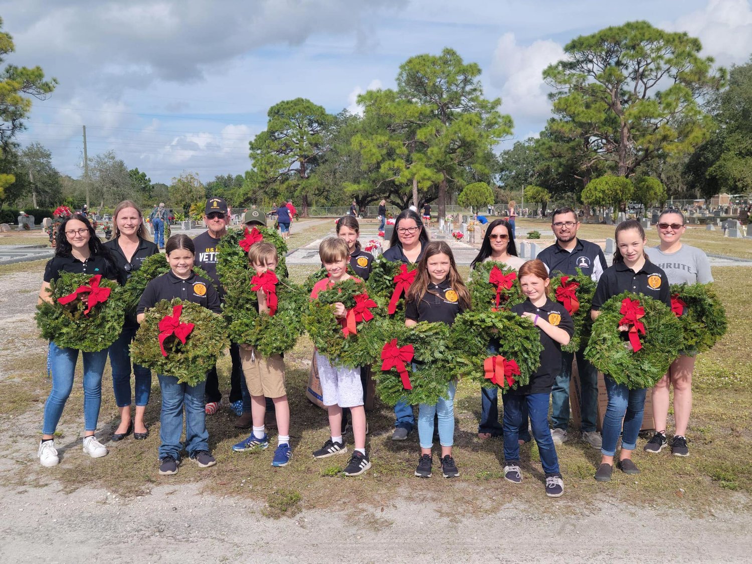 North Elementary School students take part in the Wreaths Across America ceremony.